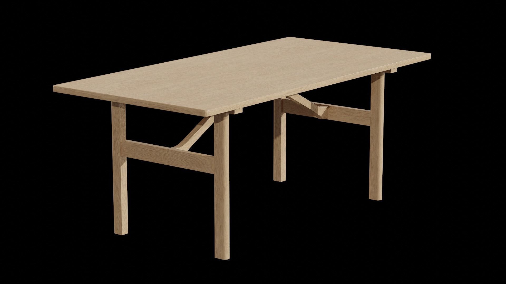 Mogensen Table 6284-oak oil treated Low-poly 3D model_5