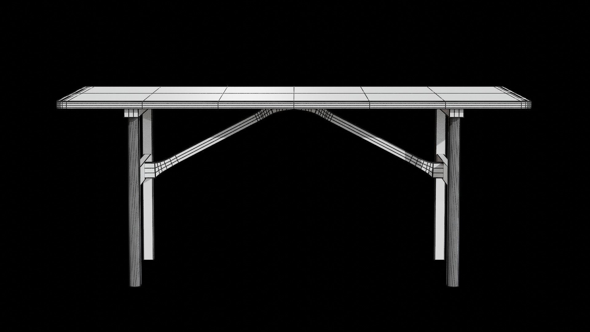 Mogensen Table 6284-oak oil treated Low-poly 3D model_7