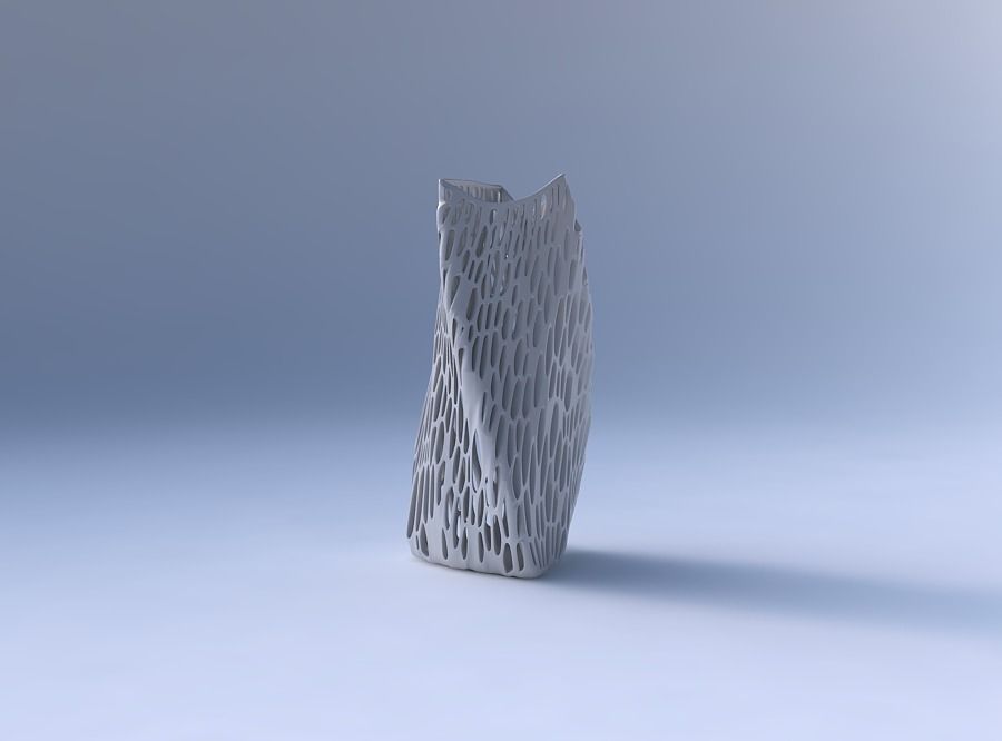 Vase twist curved tipping triangle 2 with organic lattice and... 3D print model_4