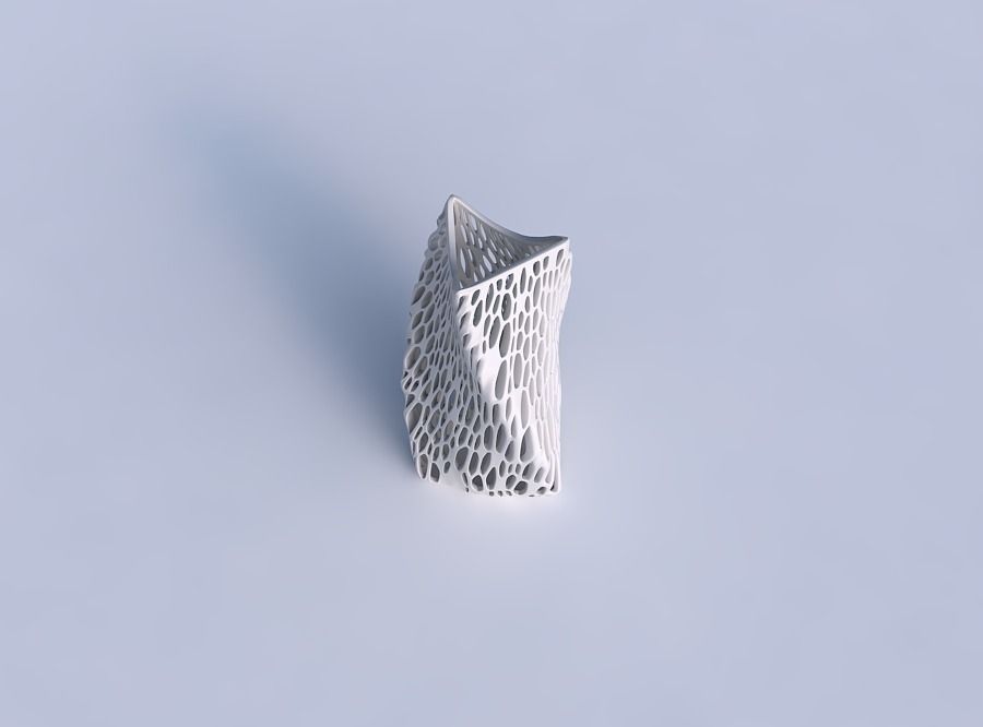 Vase twist curved tipping triangle 2 with organic lattice and... 3D print model_1