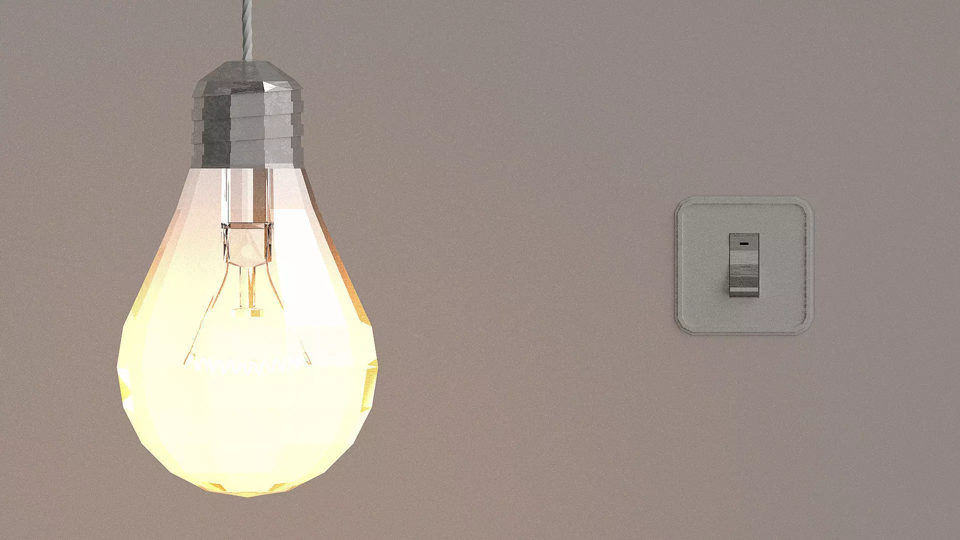 Bulb light system switch turn on turn off with setup attribute Low-poly 3D model
