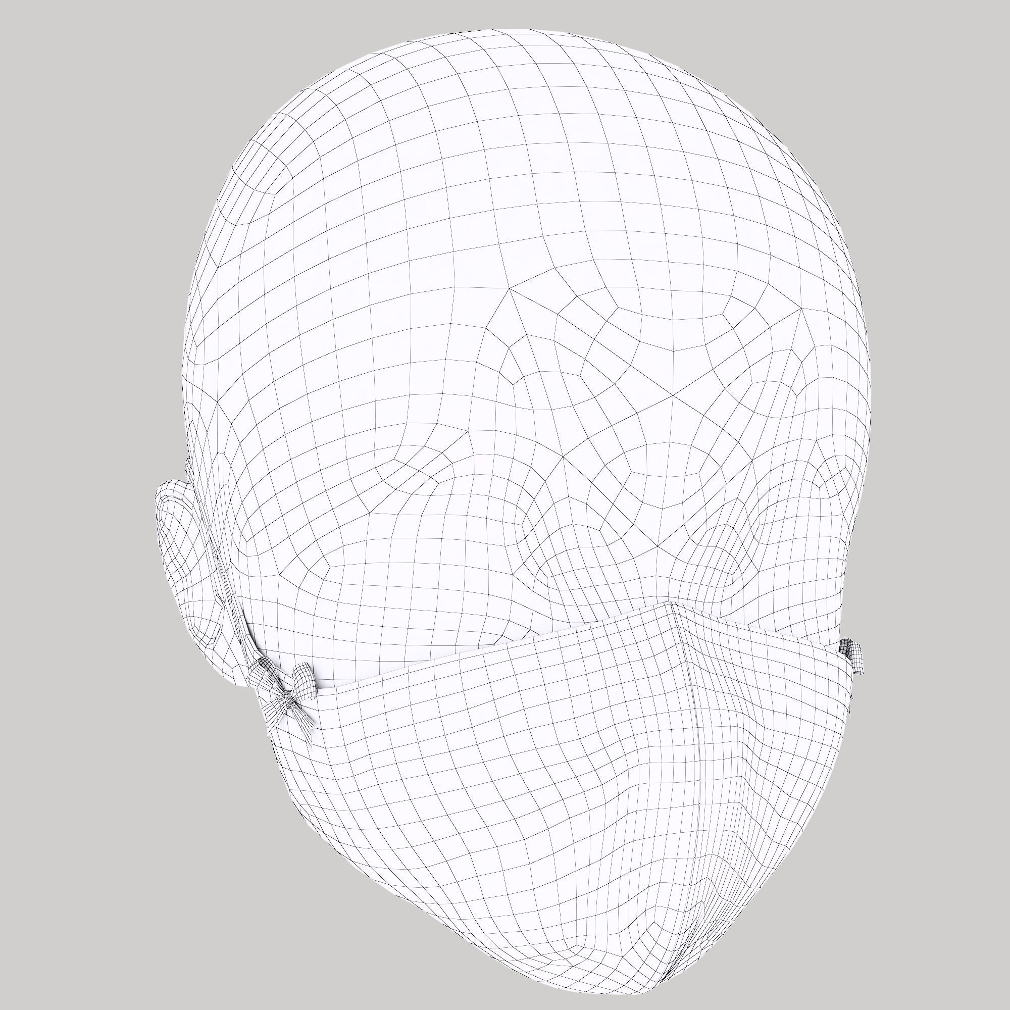 Medical mask for kids Low-poly 3D model_8