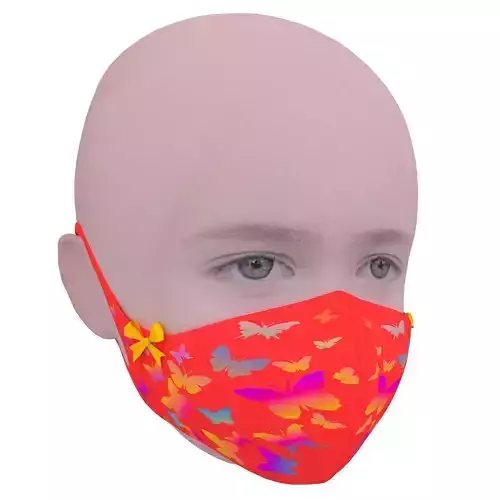 Medical mask for kids Low-poly 3D model