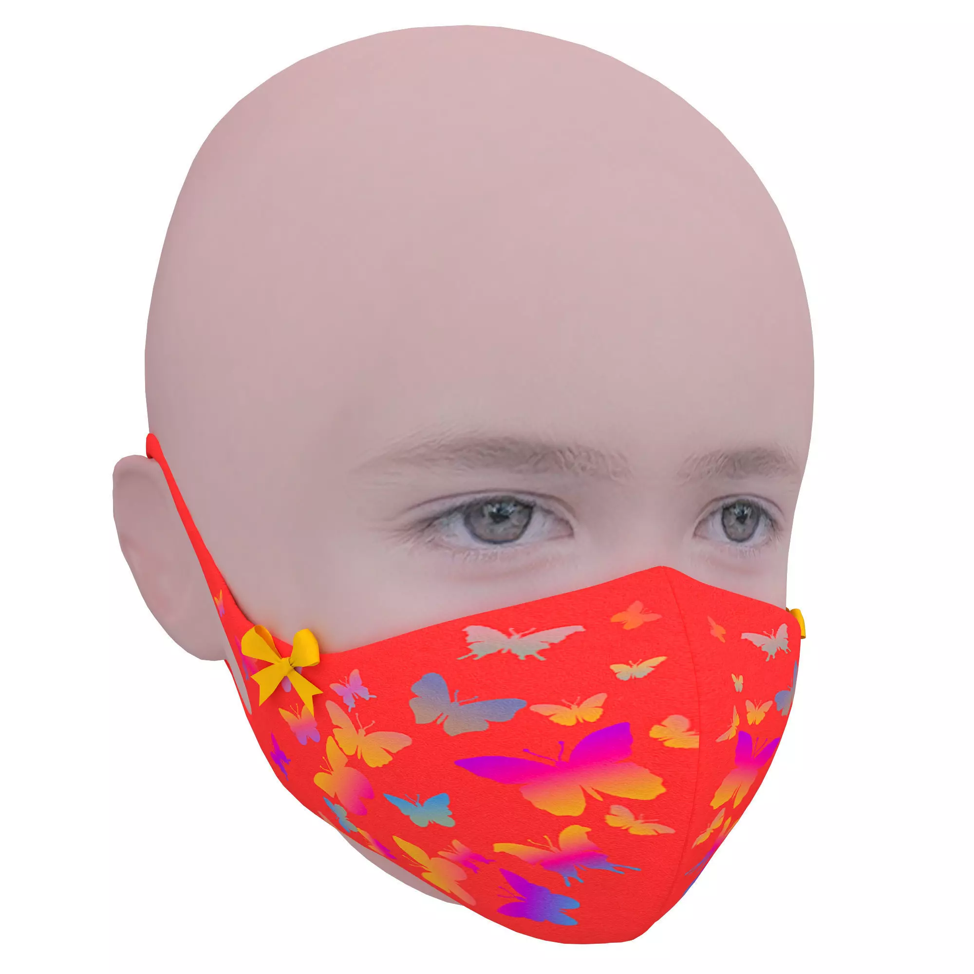 Medical mask for kids Low-poly 3D model_0