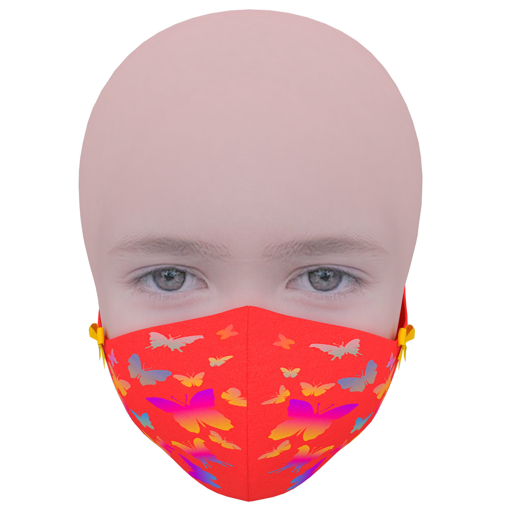 Medical mask for kids Low-poly 3D model_1
