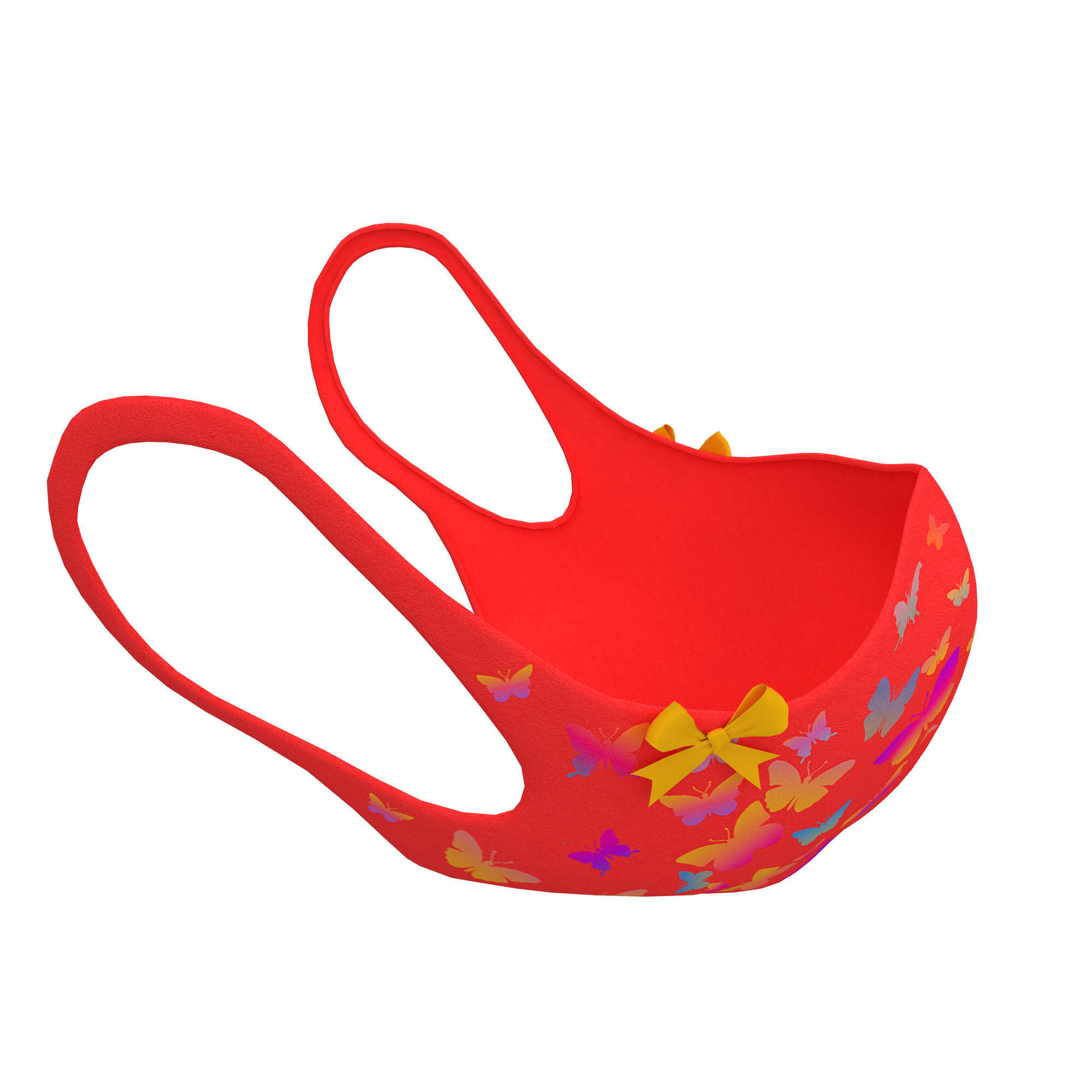 Medical mask for kids Low-poly 3D model_6