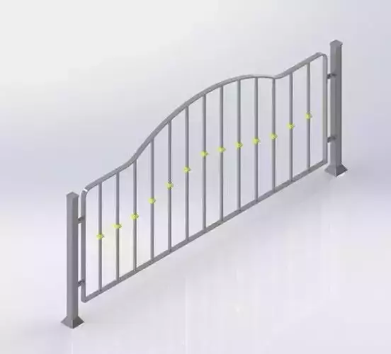railing metal gate with dots
