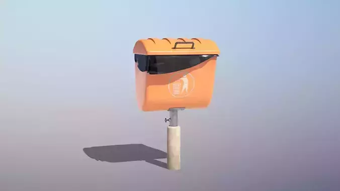 Beach Trash Can Low-poly 3D model