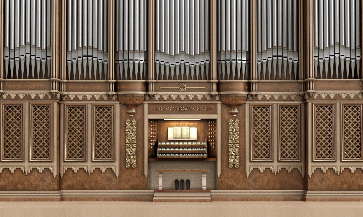 Organ gothic 3D model_4