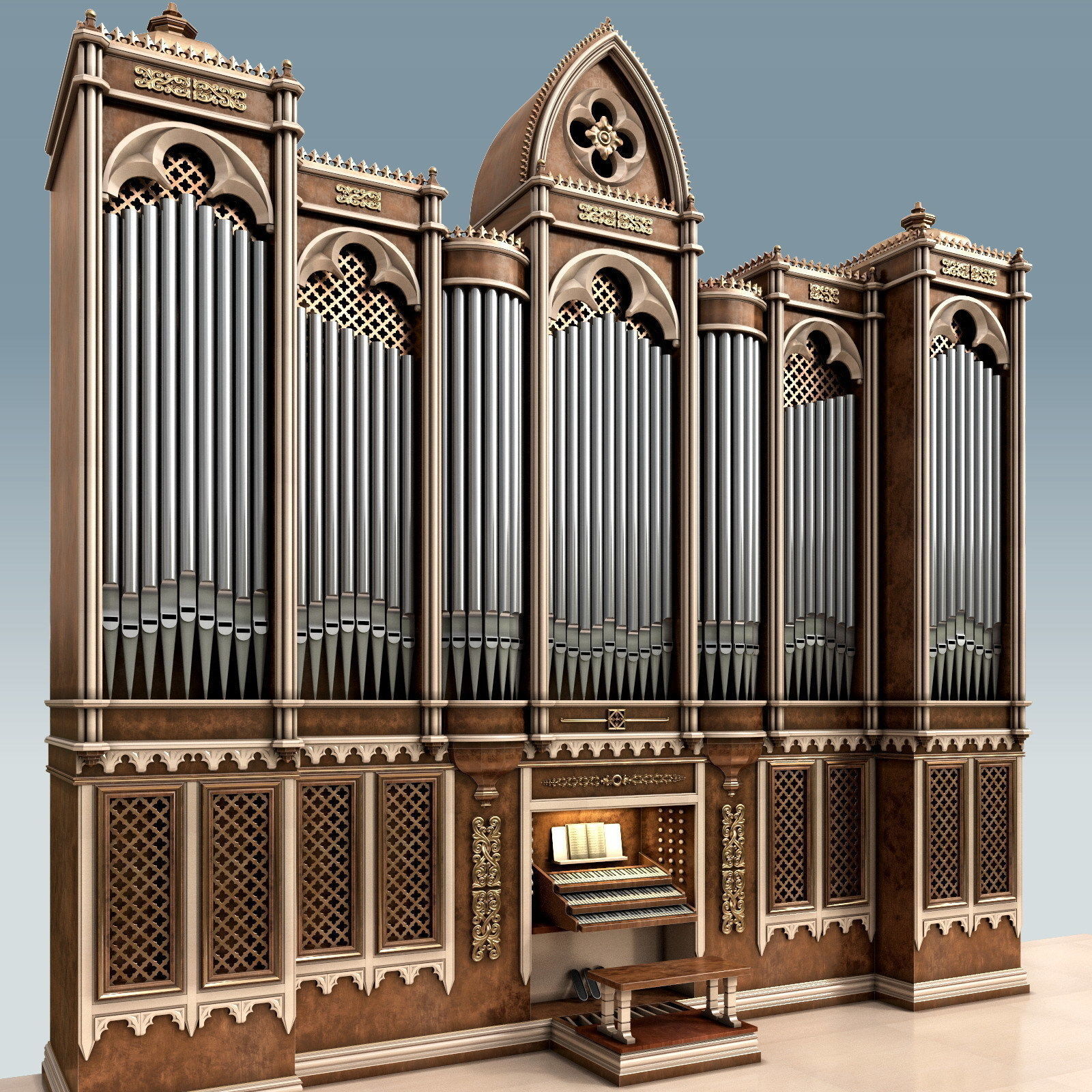 Organ gothic 3D model_1