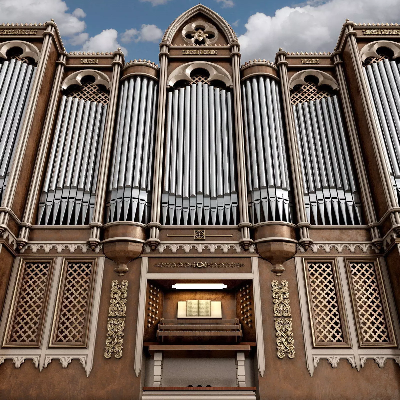 Organ gothic 3D model_0