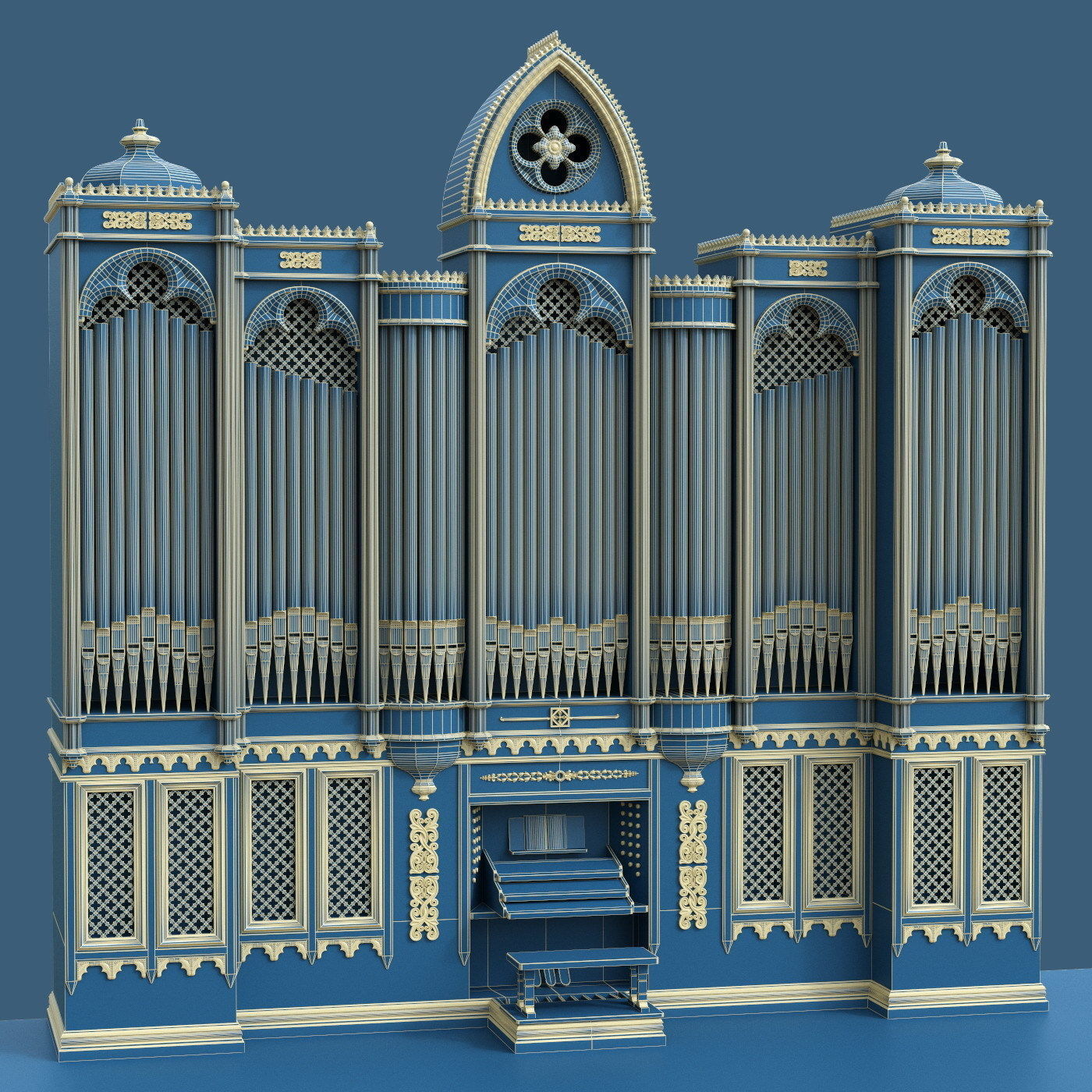 Organ gothic 3D model_5