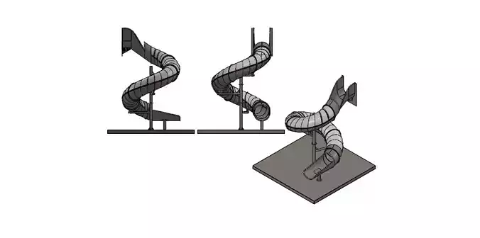 Slides set of spiral stairs