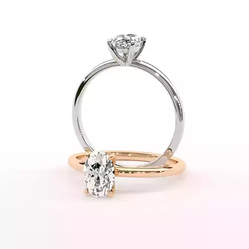 Oval Diamond Engagement Ring cat claws 3D print model