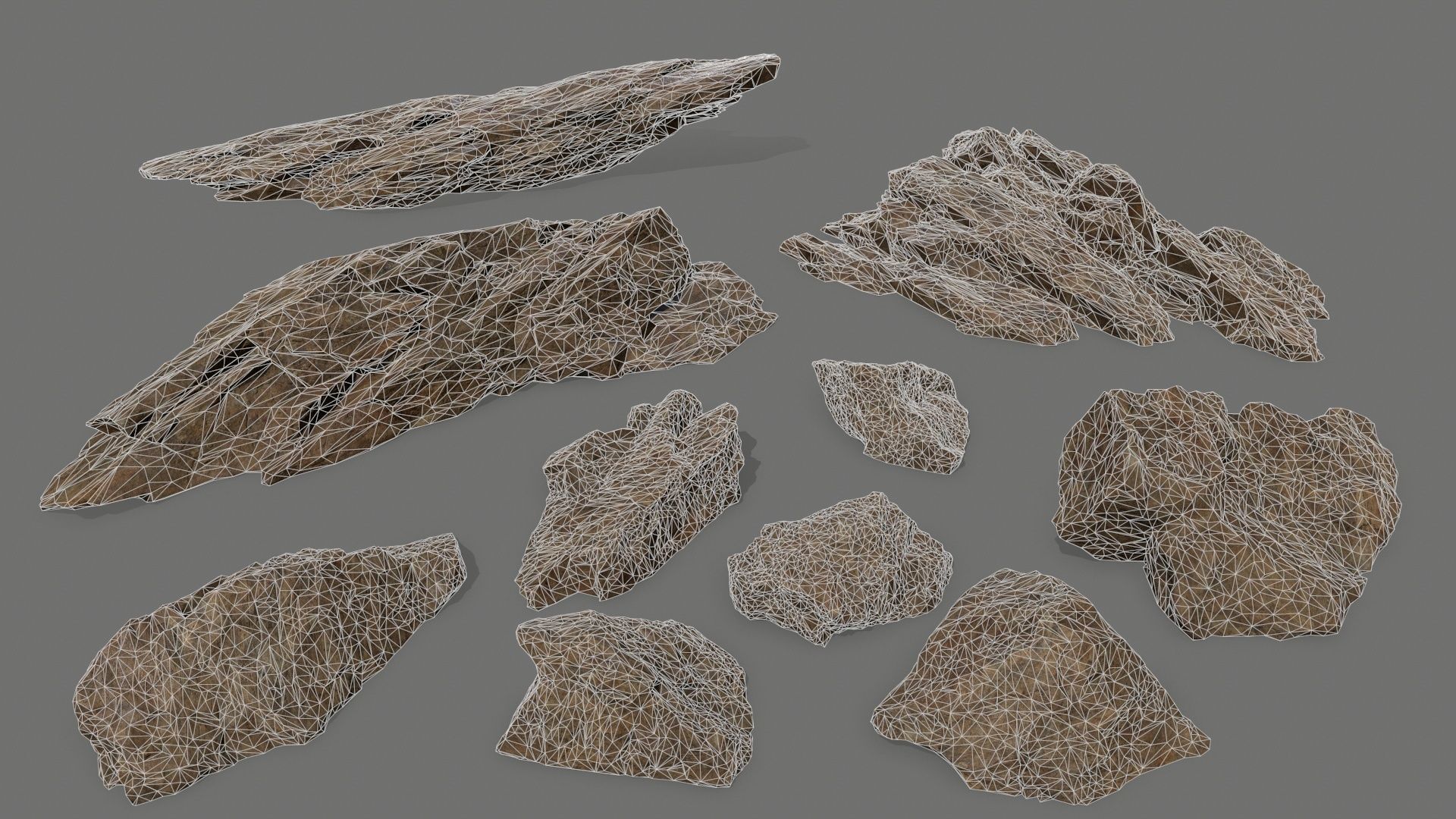 desert rock set 3 Low-poly 3D model_25