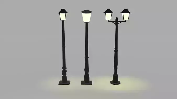 Street Lamps Low-poly 3D model