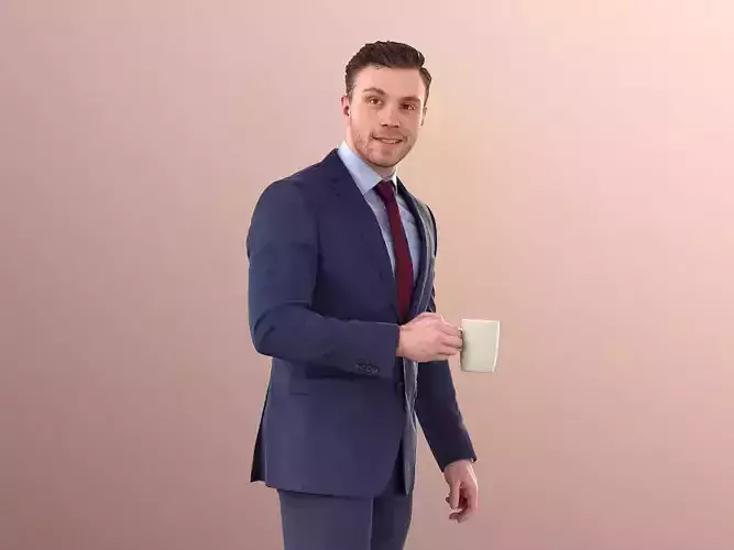 Robb 10948 - Business Man Walking With Coffee