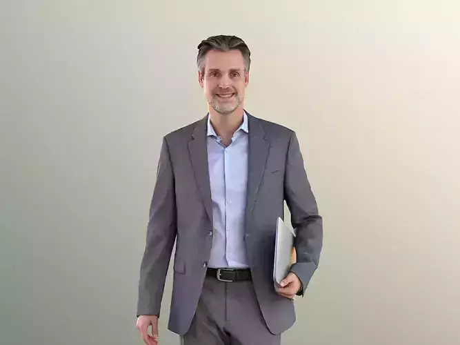 Will 10857 - Business Man Walking with Laptop