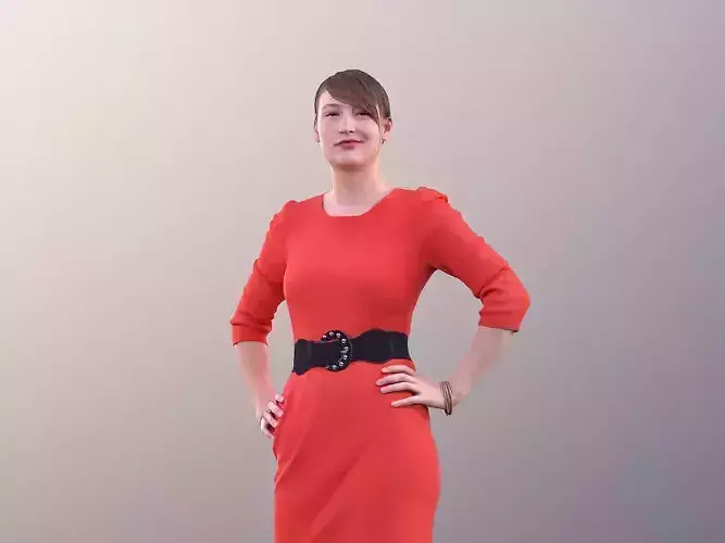 Svenja 10519 - Woman Standing In Red Dress