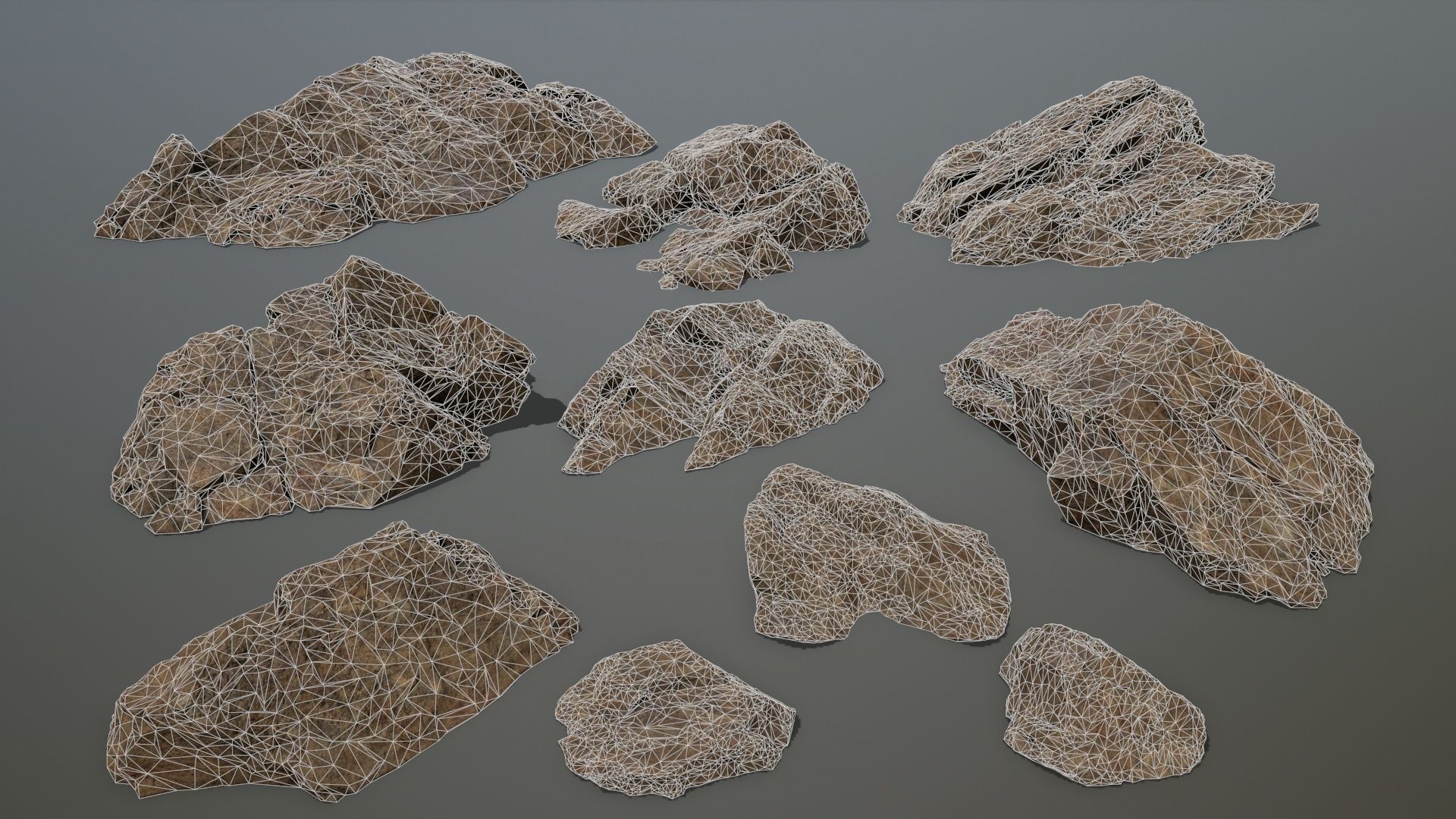 desert rock set 4 Low-poly 3D model_28
