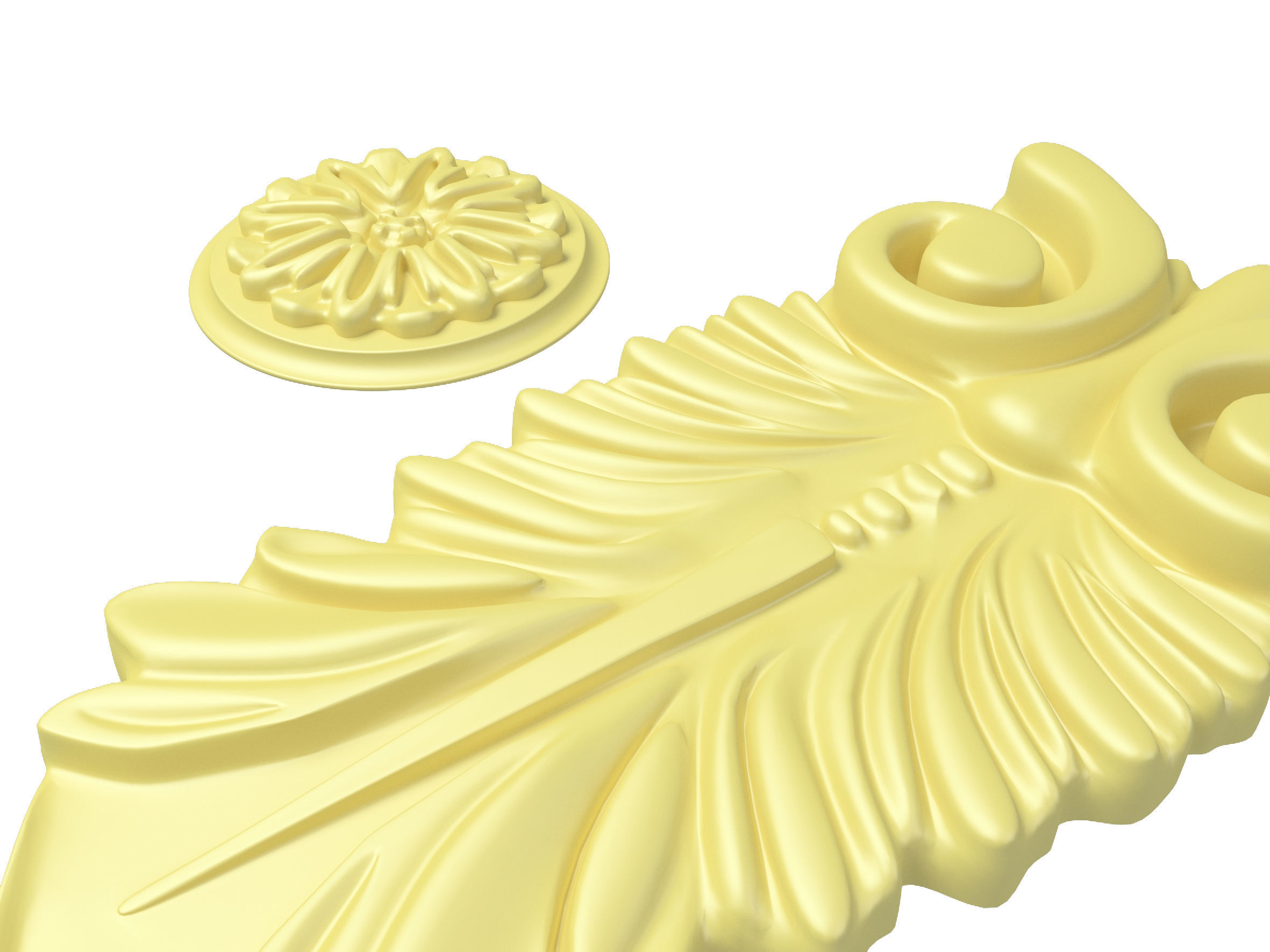 bas-relief two ornately carved pieces of jewelry 3D model_3