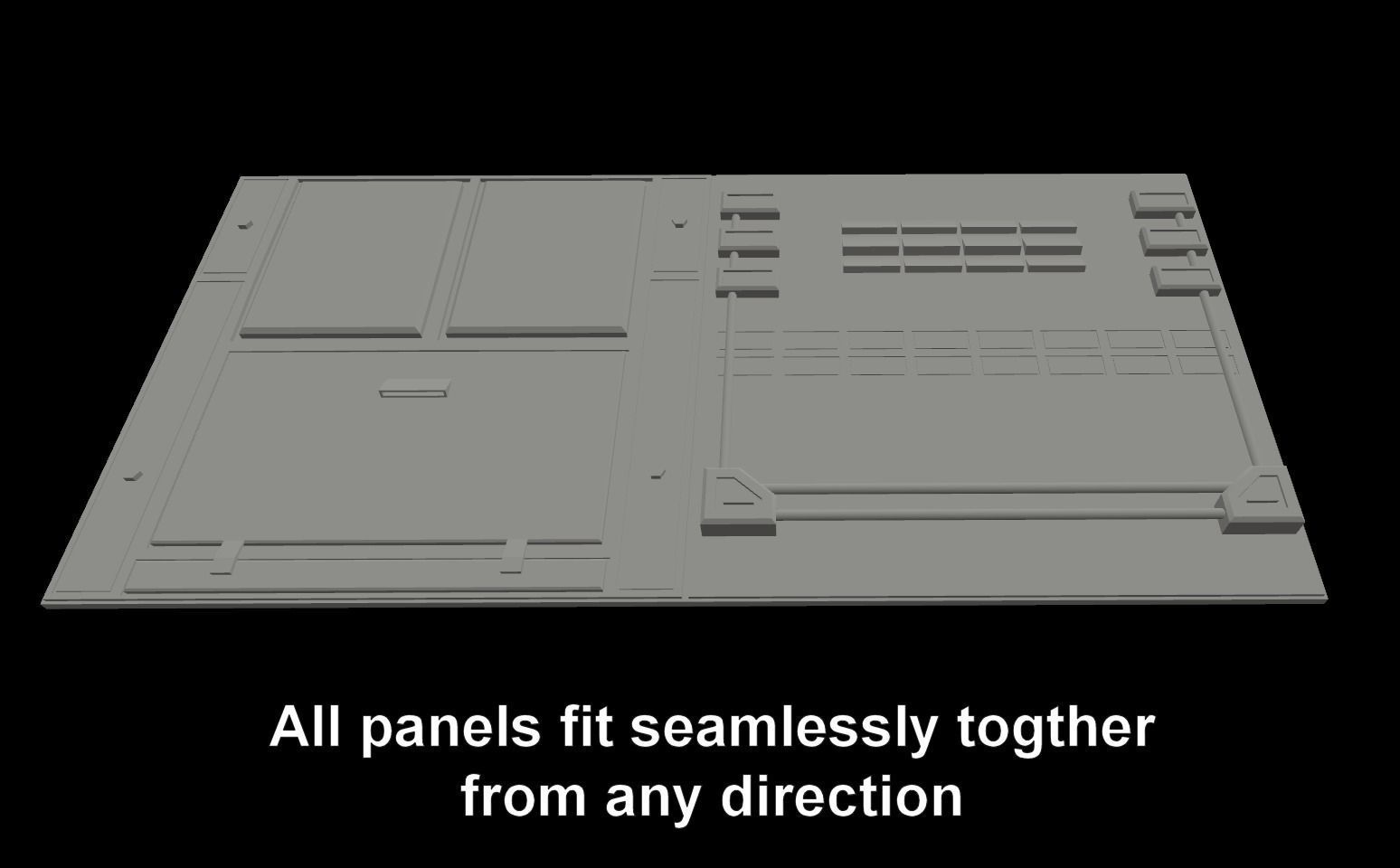 Extreme Low-Poly Sci-Fi Panels Low-poly 3D model_13