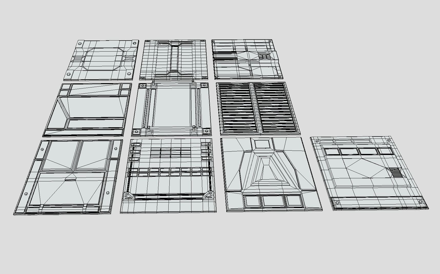 Extreme Low-Poly Sci-Fi Panels Low-poly 3D model_15