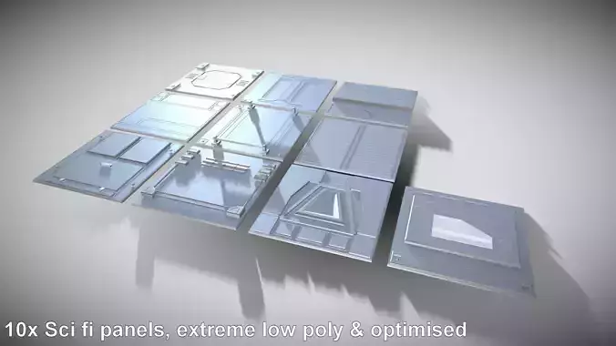 Extreme Low-Poly Sci-Fi Panels Low-poly 3D model Extreme Low-Poly Sci-Fi Panels Low-poly 3D model