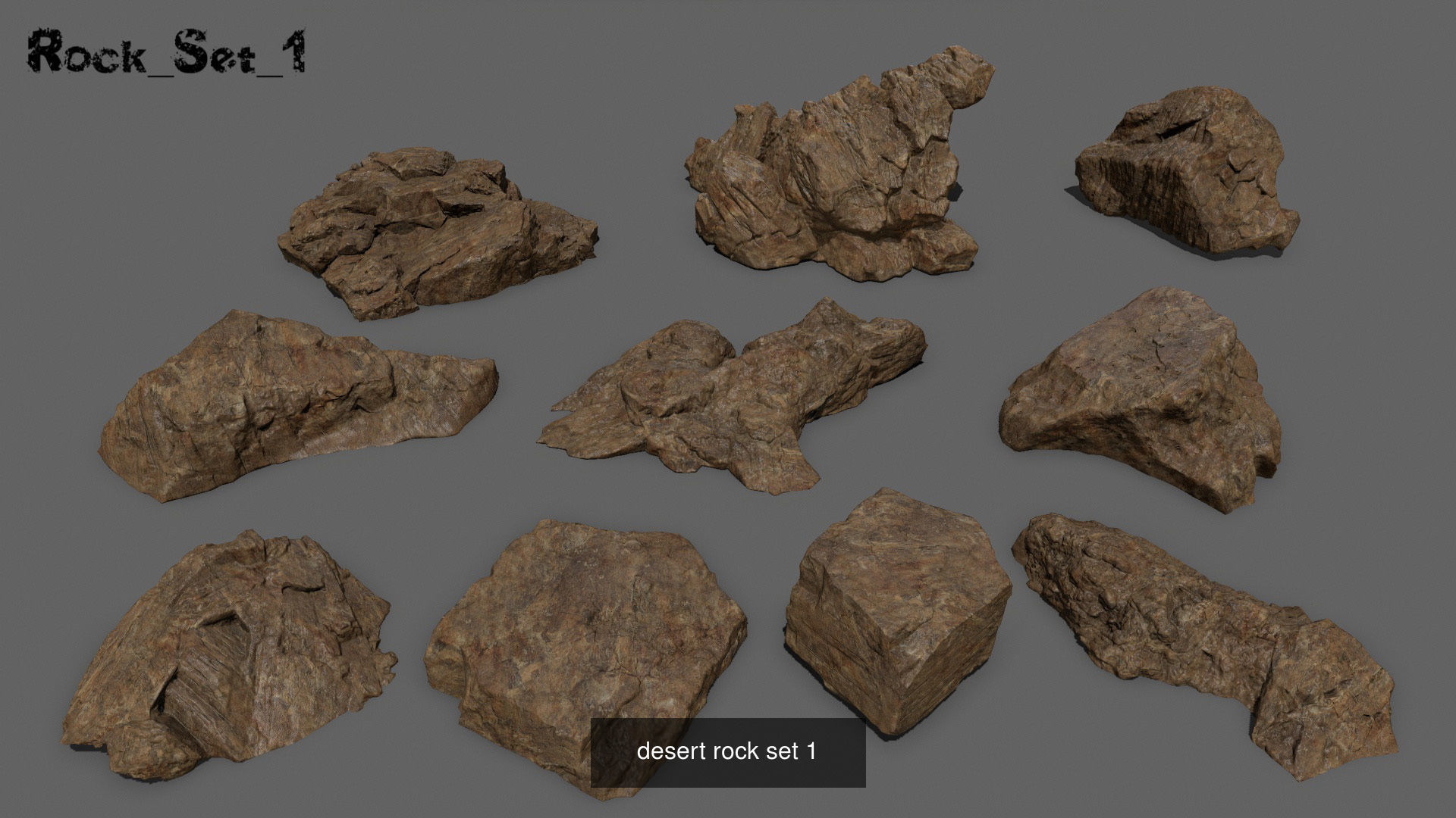 desert rock set full  3D Model Collection_4