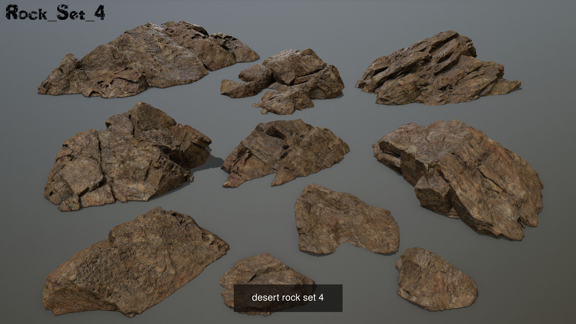 desert rock set full  3D Model Collection_1