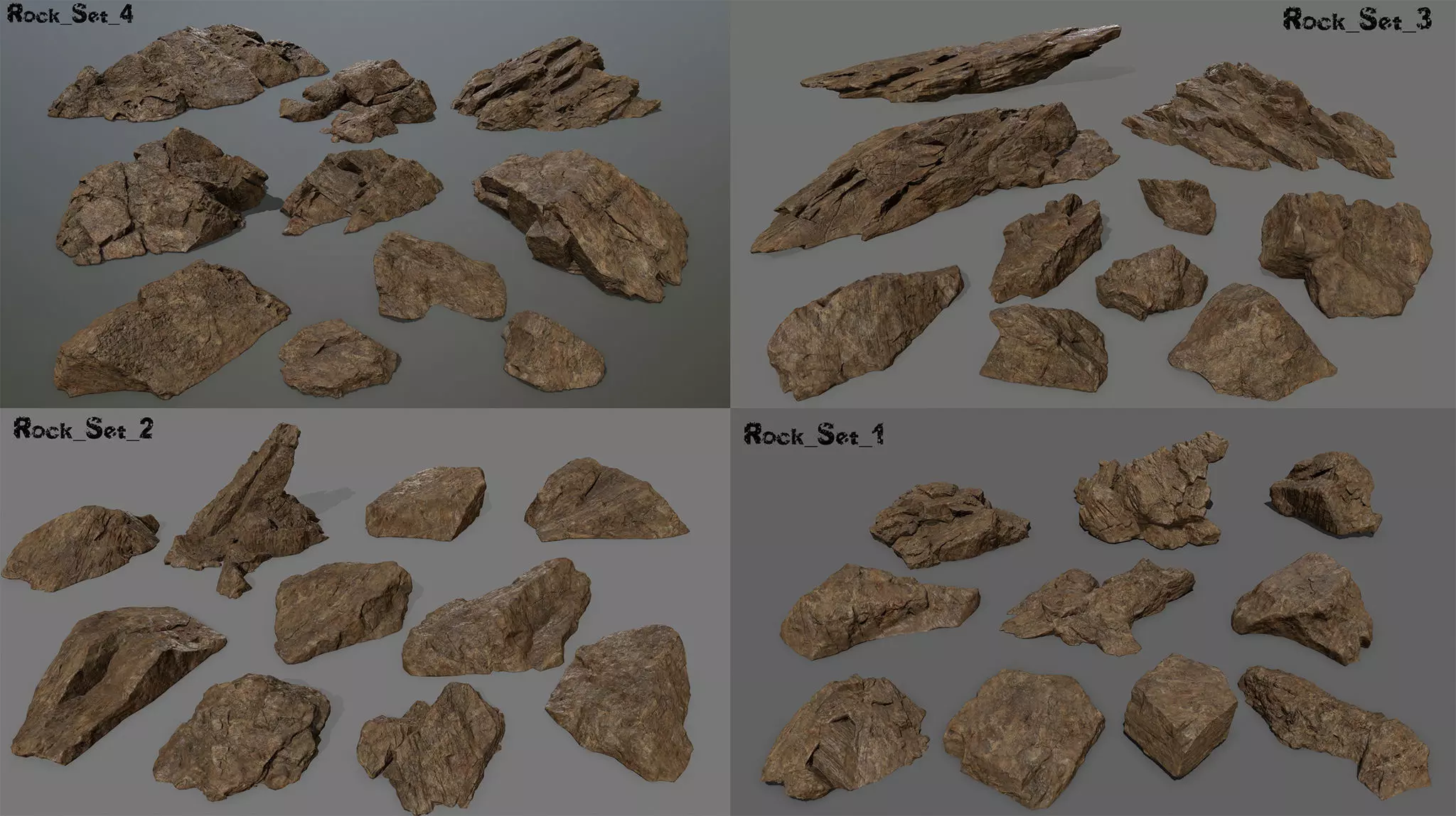 desert rock set full  3D Model Collection_0