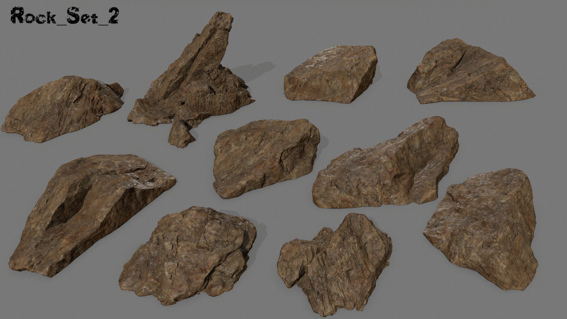 desert rock set full  3D Model Collection_3
