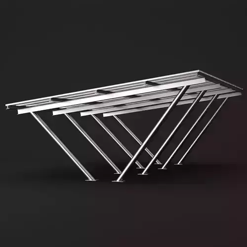 Modern metal carport 2 low-poly parking canopy shelter
