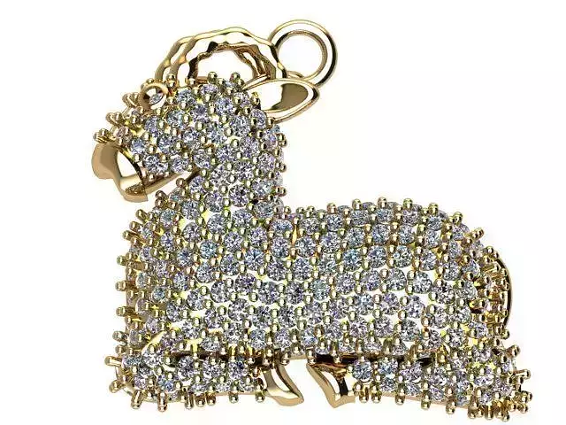Goat pendant or brooche