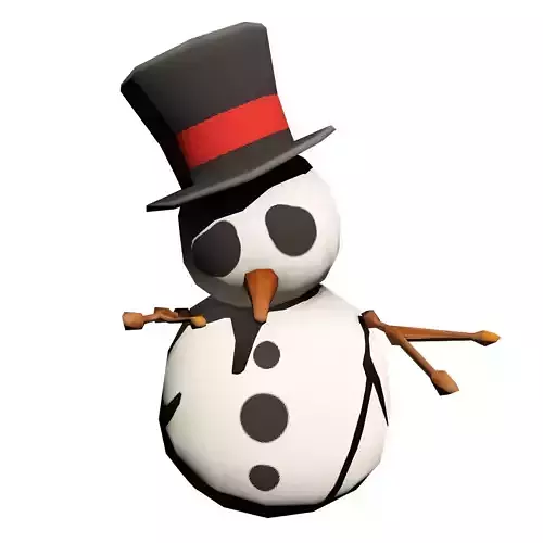ghost and snowman characters 3d model