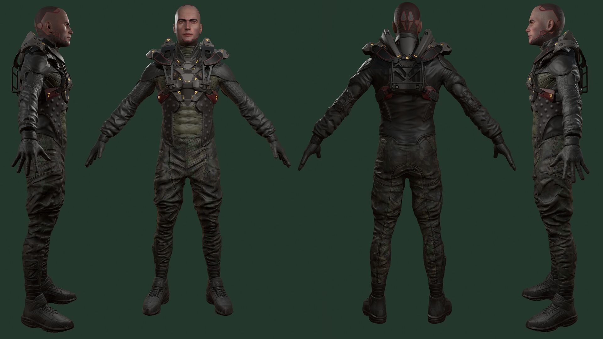 Soldier oculus rift character skins Low-poly 3D model_2