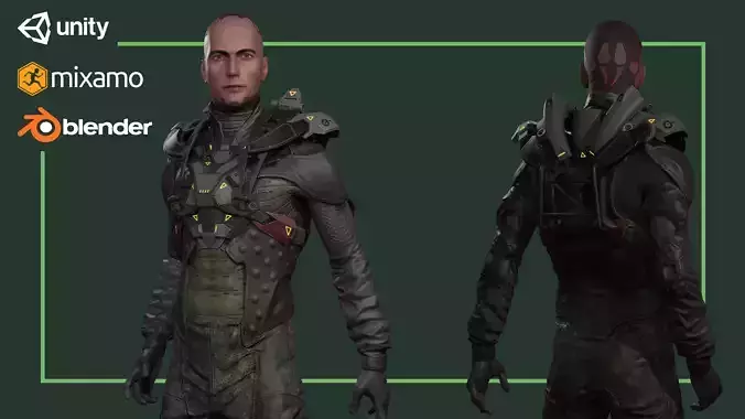 Soldier oculus rift character skins Low-poly 3D model