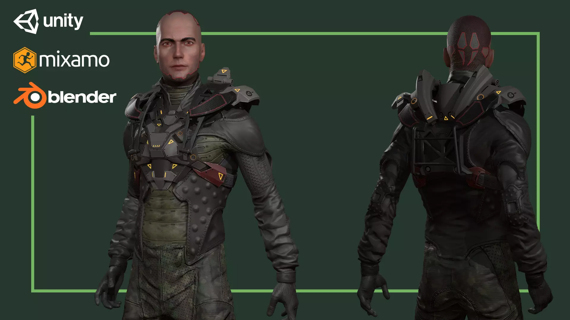 Soldier oculus rift character skins Low-poly 3D model_0