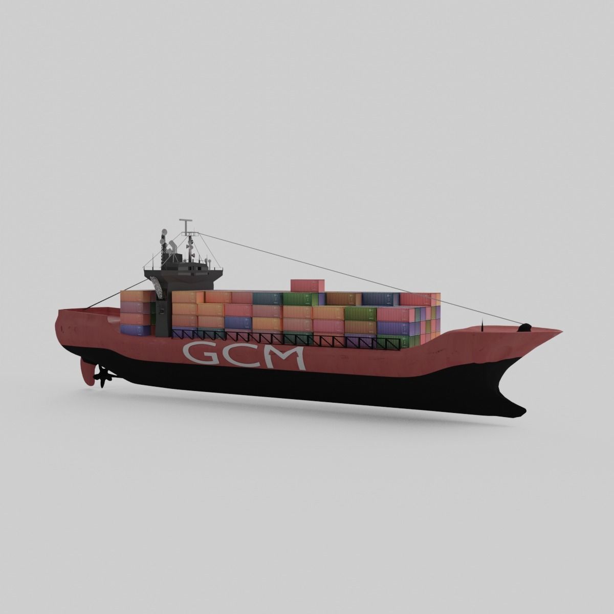 Cargoship Blender File Free 3D model_3
