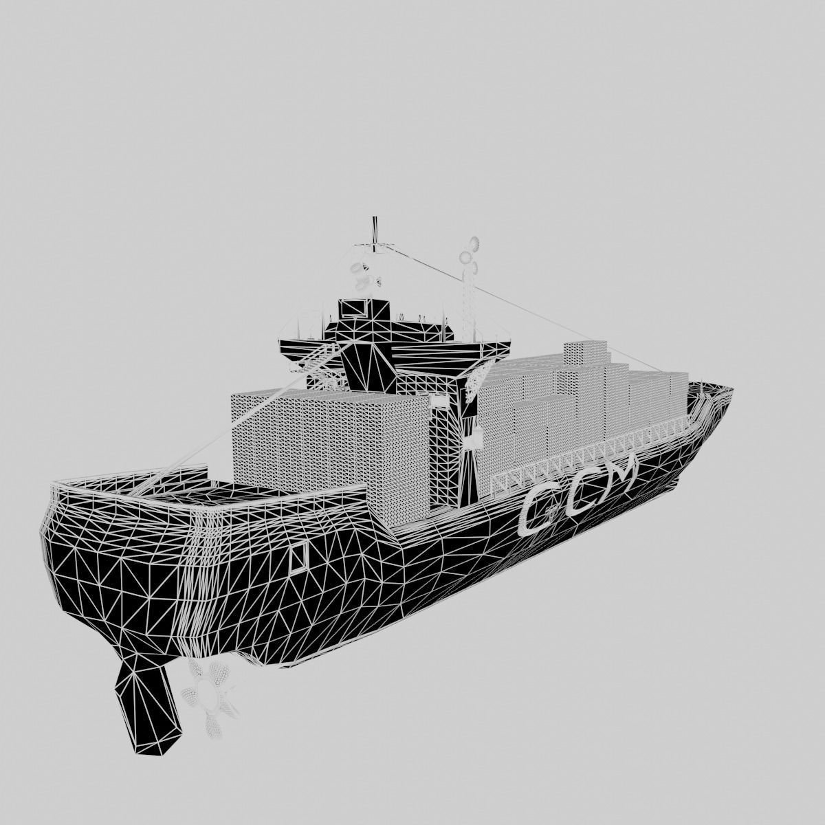 Cargoship Blender File Free 3D model_4