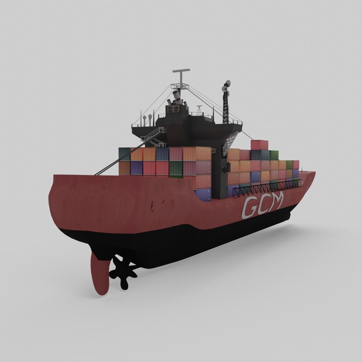 Cargoship Blender File Free 3D model_1