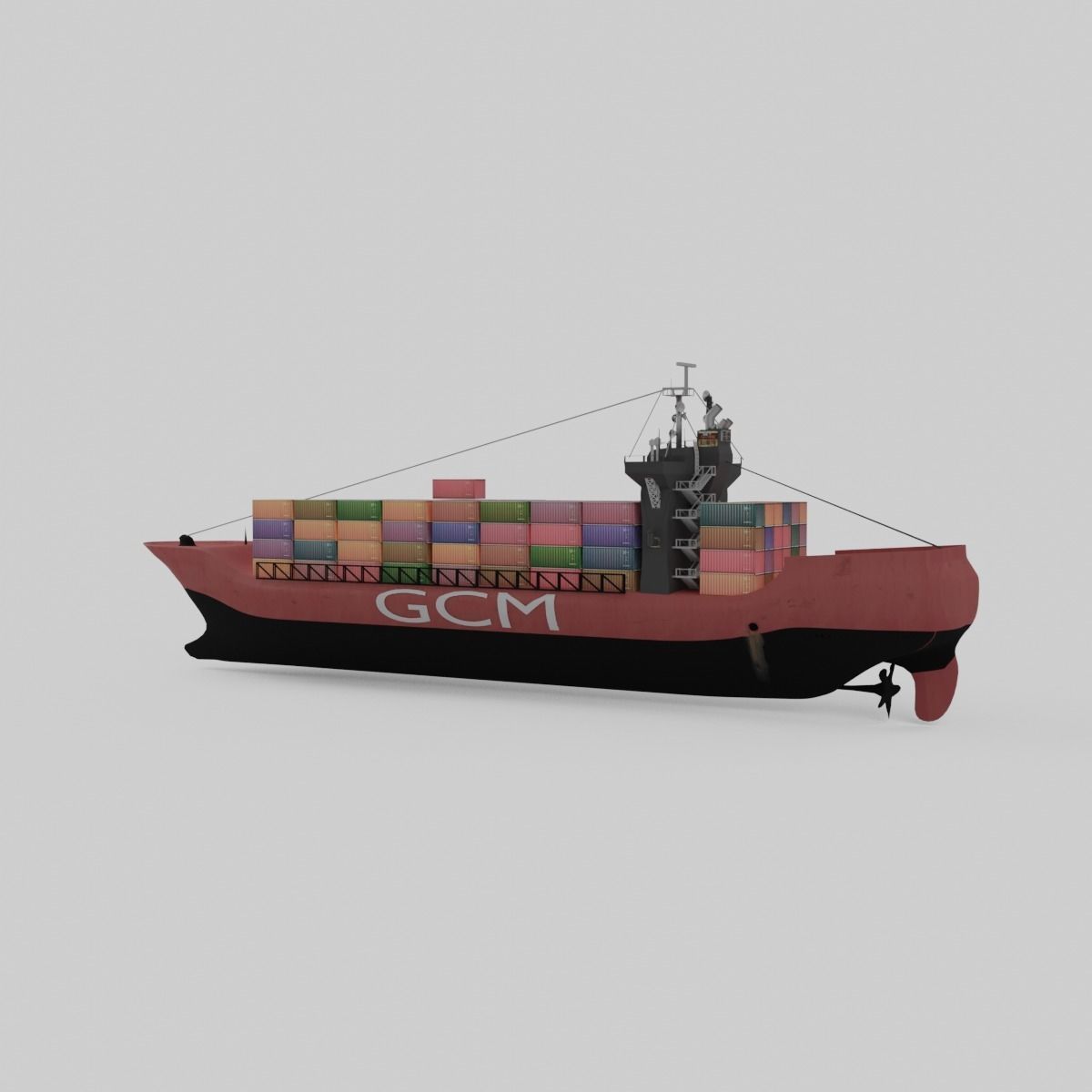 Cargoship Blender File Free 3D model_2