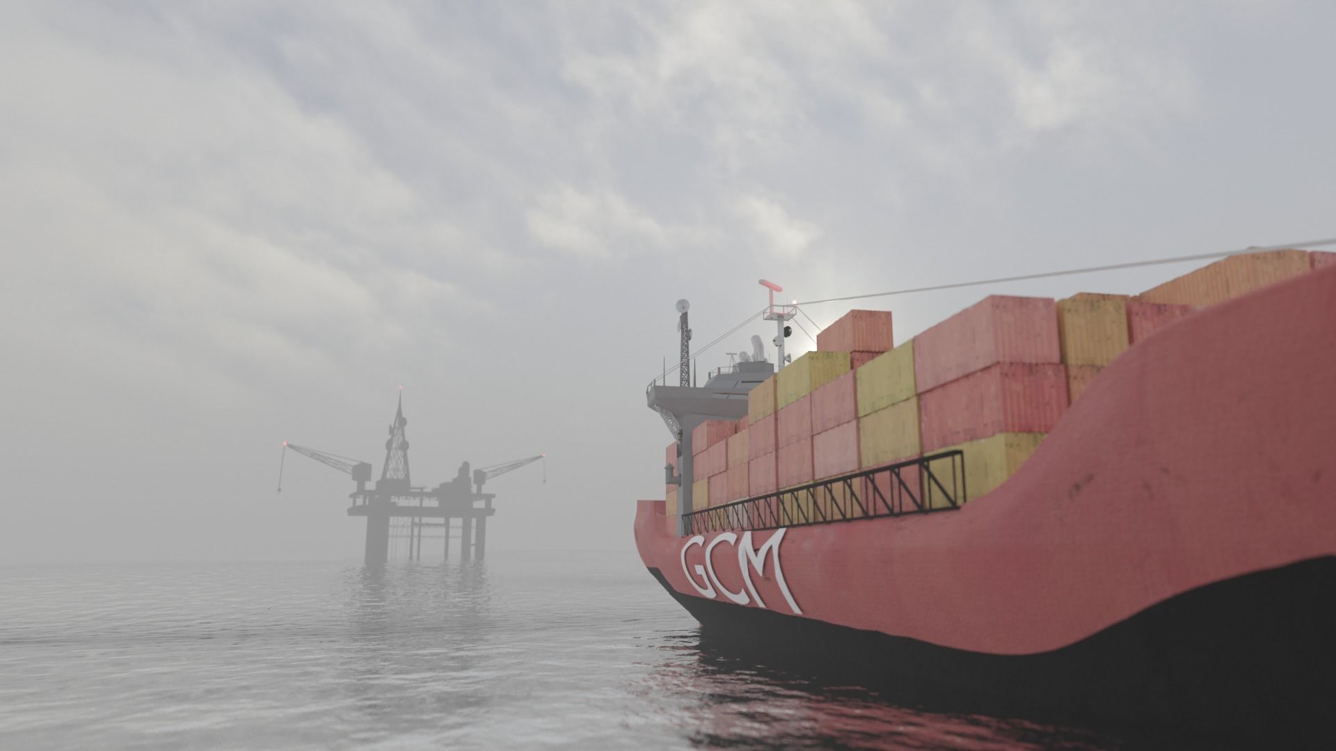 Cargoship Blender File Free 3D model_5