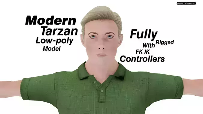 Modern Tarzan  Game-Ready Character Low-poly 3D model