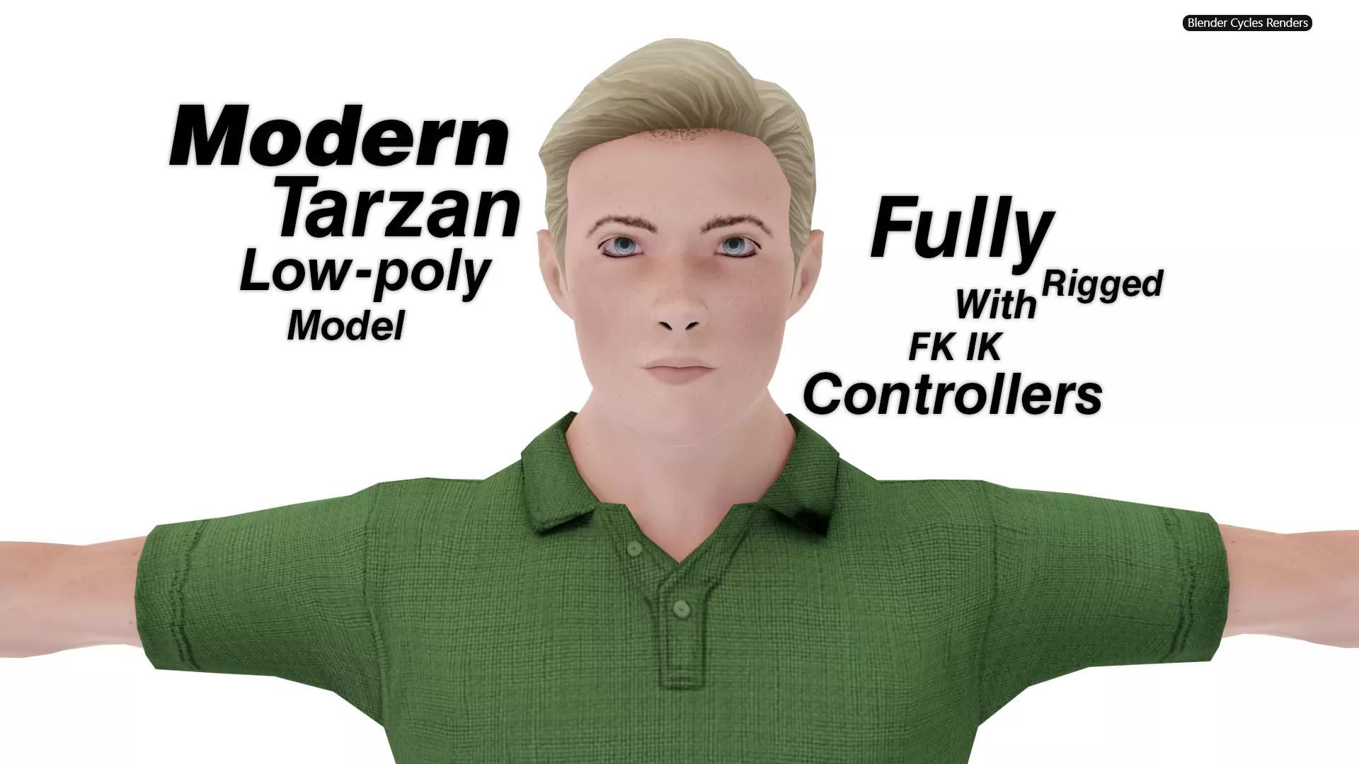 Modern Tarzan Game-Ready Character Low-poly 3D model_0