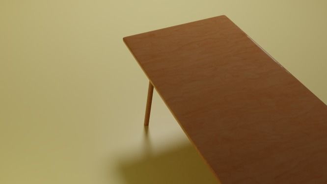 Wooden dining table 3D model_2