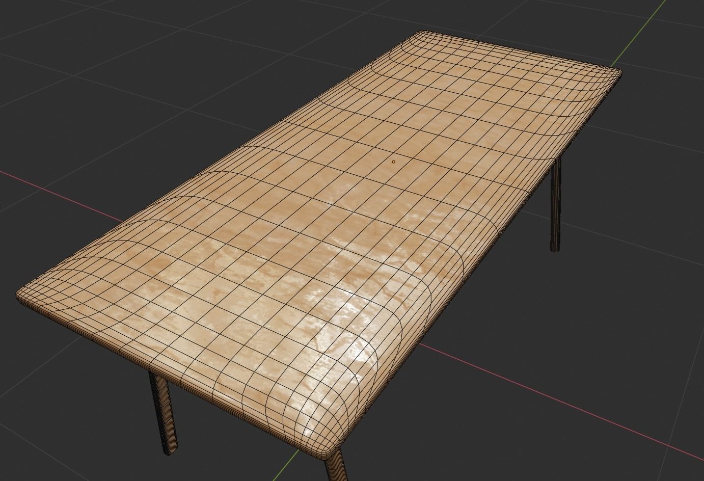 Wooden dining table 3D model_5