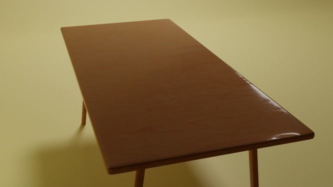 Wooden dining table 3D model_3