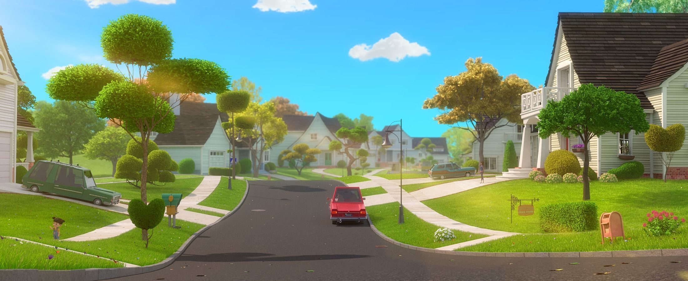 Cartoon Town Home Exterior Scene 3D model_25