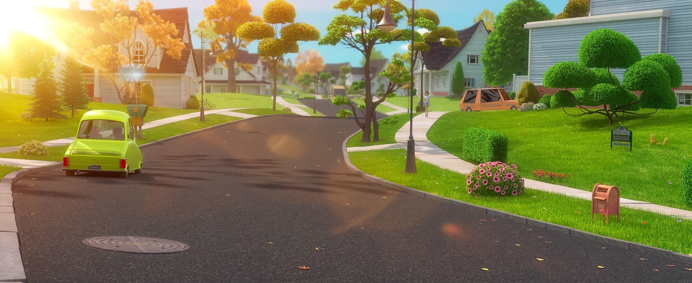 Cartoon Town Home Exterior Scene 3D model_7